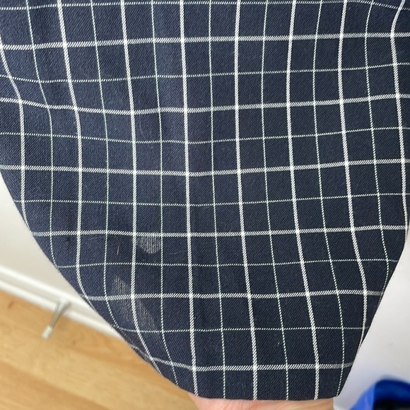 Classy Handock lightweight canvas window grids print navy trousers - Picture 5 of 9